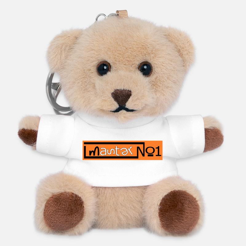 Master Number One - Teddy Keyring - white