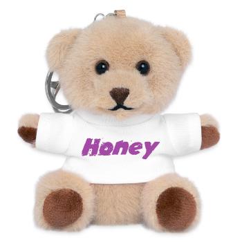 Honey Lebendige Honigbienenschwarm Illustration - Teddy Schlüsselanhänger - Weiß - Vorne