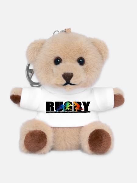 Rugby - Teddy Schlüsselanhänger - Weiß