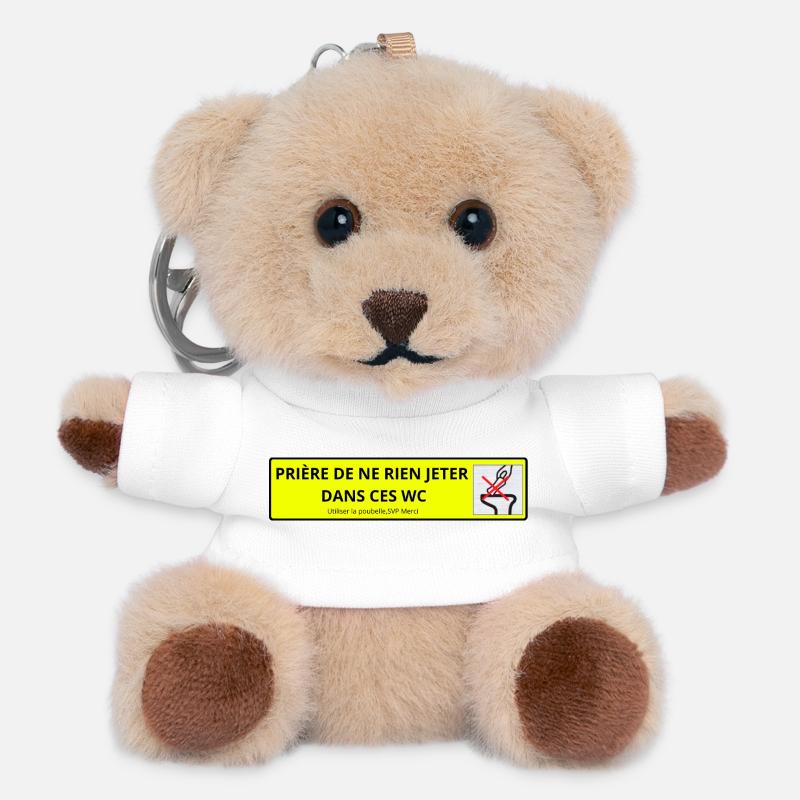 toilet - Teddy Keyring - white