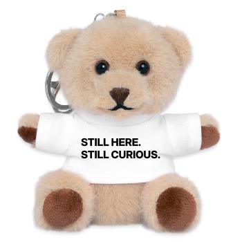 Toujours là. Je suis toujours curieux. - Porte-clés ourson - blanc - Devant