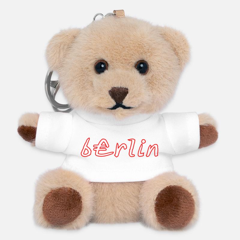 Berlin Neon Graffiti Style - Teddy Keyring - white
