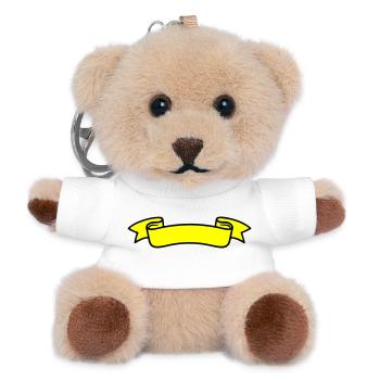 Banner Schriftband Symbol Gelb - Teddy Schlüsselanhänger - Weiß - Vorne