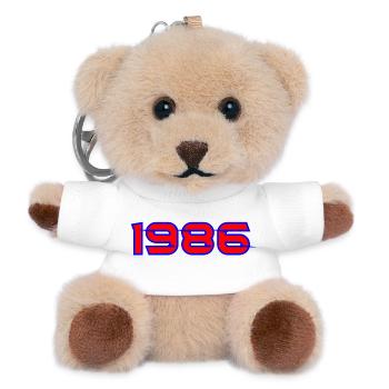 1985 Neon Retro Graffiti - Teddy Keyring - white - Front