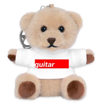 Guitare - Porte-clés ourson - blanc - Devant