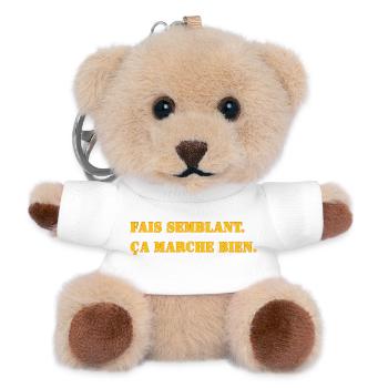 FAIS SEMBLANT. ÇA MARCHE BIEN. - Porte-clés ourson - blanc - Devant