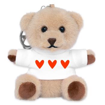 HERZ. MAMA. MUTTERTAG. PARTY. ALLES GUTE ZUM GEBURTSTAG - Teddy Schlüsselanhänger - Weiß - Vorne