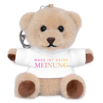 Hass ist keine Meinung - Teddy Schlüsselanhänger - Weiß - Vorne