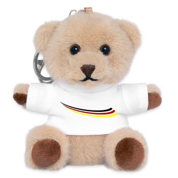 Germany Flag Line - Teddy Keyring - white - Front