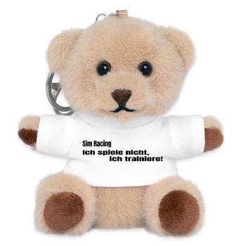 Ich spiele nicht ich trainiere - Teddy Schlüsselanhänger - Weiß - Vorne