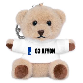 03 Afyon Kennzeichen | Türkisches Kennzeichen - Teddy Schlüsselanhänger - Weiß - Vorne