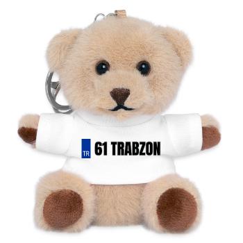 61 Trabzon Kennzeichen | Türkisches Kennzeichen - Teddy Schlüsselanhänger - Weiß - Vorne