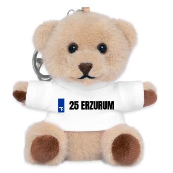 25 Erzurum Kennzeichen | Türkisches Kennzeichen - Teddy Schlüsselanhänger - Weiß - Vorne