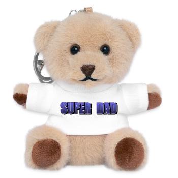 Lettrage Super Papa pour le meilleur papa - Porte-clés ourson - blanc - Devant