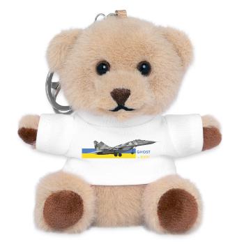 UKRAINE: Ghost Of Kyiv Fighter Jet - Teddy Keyring - white - Front