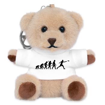 Disc Golf Evolution für Discgolfer mit Frisbee - Teddy Schlüsselanhänger - Weiß - Vorne