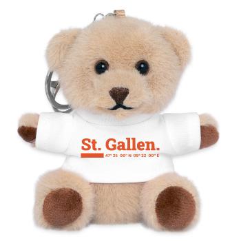 St Gallen Koordinaten - Teddy Schlüsselanhänger - Weiß - Vorne