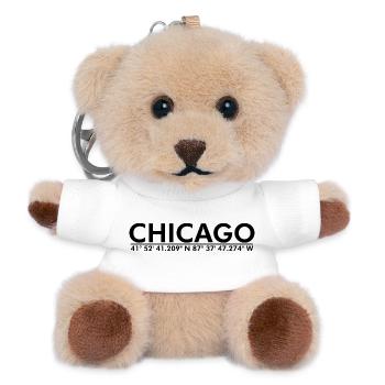 Chicago Koordinaten T-Shirt Design - Teddy Schlüsselanhänger - Weiß - Vorne