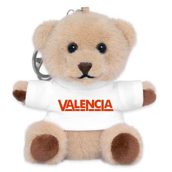Valencia Spain Lettering Design - Teddy Keyring - white - Front