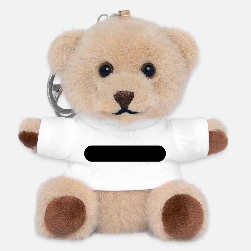 Button - Teddy Keyring - white
