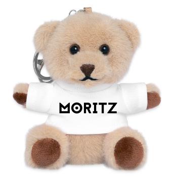Prénom Moritz - Porte-clés ourson - blanc - Devant