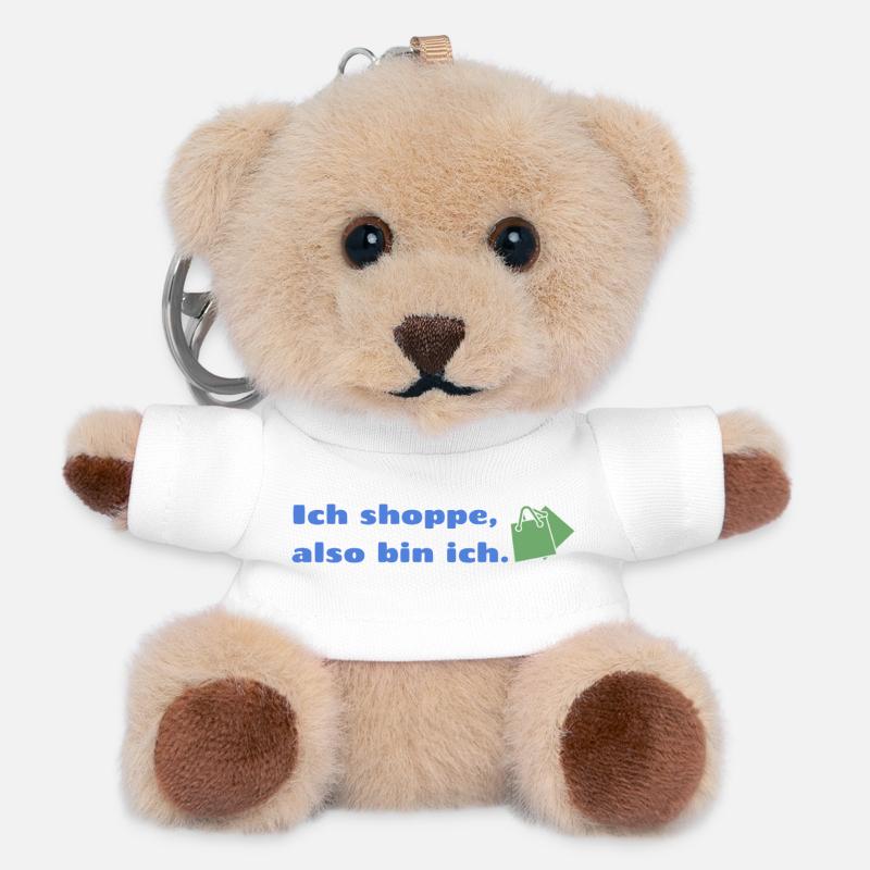 Ich shoppe also bin ich. - Teddy Schlüsselanhänger - Weiß