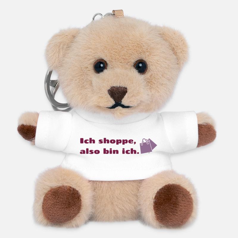 Ich shoppe also bin ich. - Teddy Schlüsselanhänger - Weiß