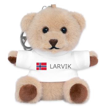 Norway Flag - Larvik - Norge - Norwegen - Teddy Schlüsselanhänger - Weiß - Vorne