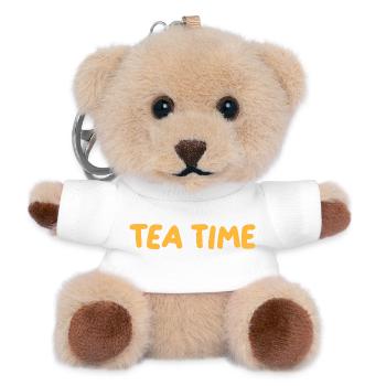 Retro Orange Tea Time - Teddy Schlüsselanhänger - Weiß - Vorne