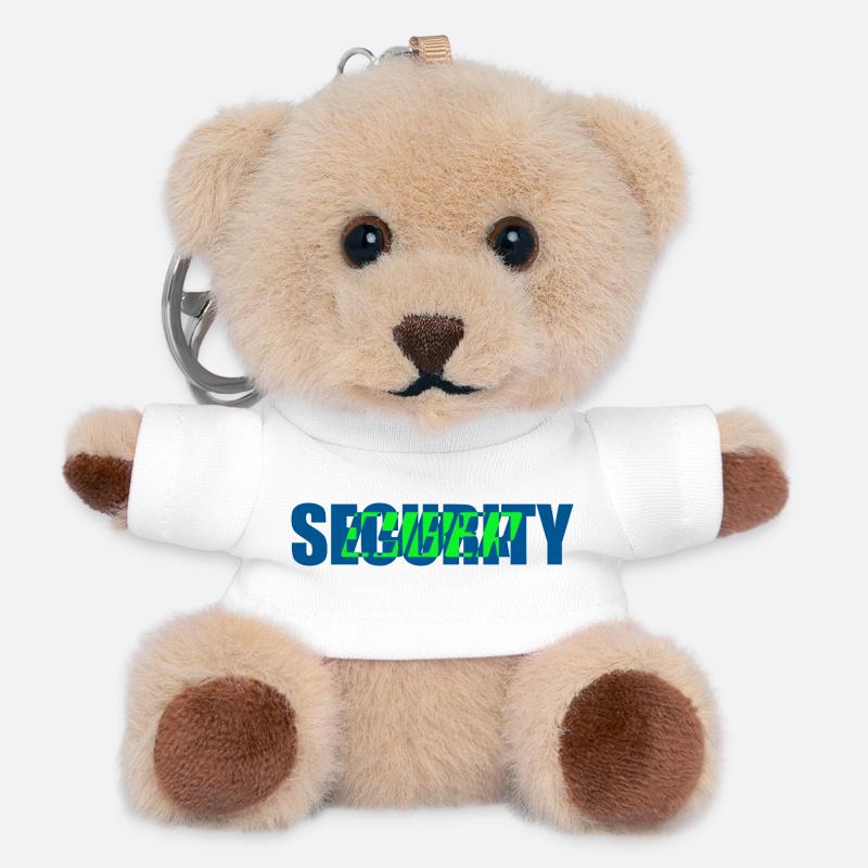 Cyber Security Logo Design T-Shirt Modern Design - Teddy Keyring - white