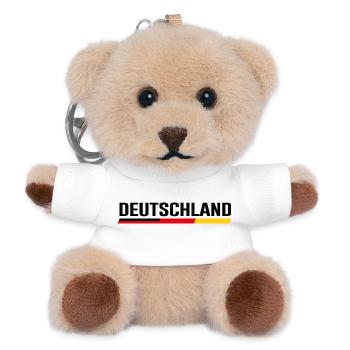 DEUTSCHLAND – Clean Flaggenstreifen Design - Teddy Schlüsselanhänger - Weiß - Vorne