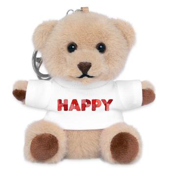 HAPPY Patchwork Broderie Dernière Tendance - Porte-clés ourson - blanc - Devant