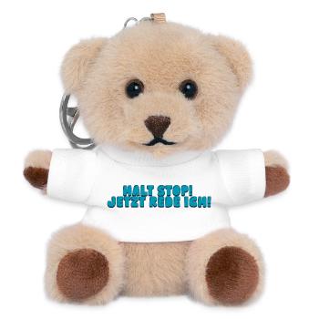 Halt Stop! Jetzt rede ich! - Teddy Schlüsselanhänger - Weiß - Vorne