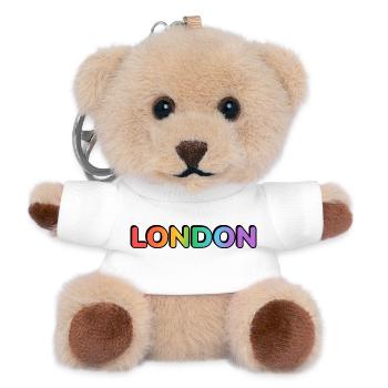 London LGBTQ Rainbow - Teddy Keyring - white - Front
