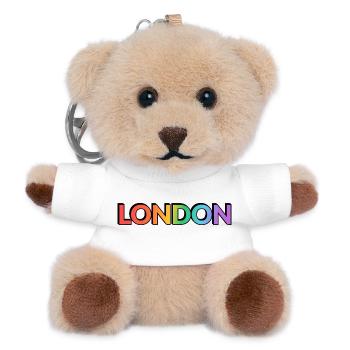 London LGBTQ Rainbow  - Teddy Keyring - white - Front
