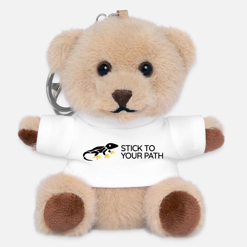 Gecko - Stick to your Path - Teddy Keyring - white