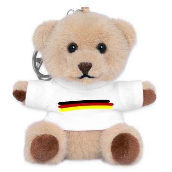 Germany Flag Line - Teddy Keyring - white - Front