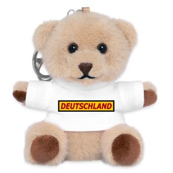Deutschland Neon Retro Design - Teddy Schlüsselanhänger - Weiß - Vorne