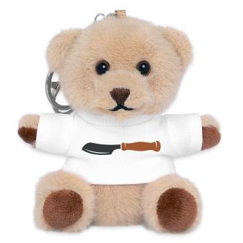 Teigmesser Baecker Grafik - Teddy Schlüsselanhänger - Weiß - Vorne