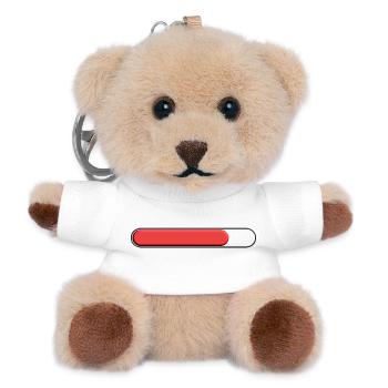 Average tonnage Red (three quarters) - Teddy Keyring - white - Front