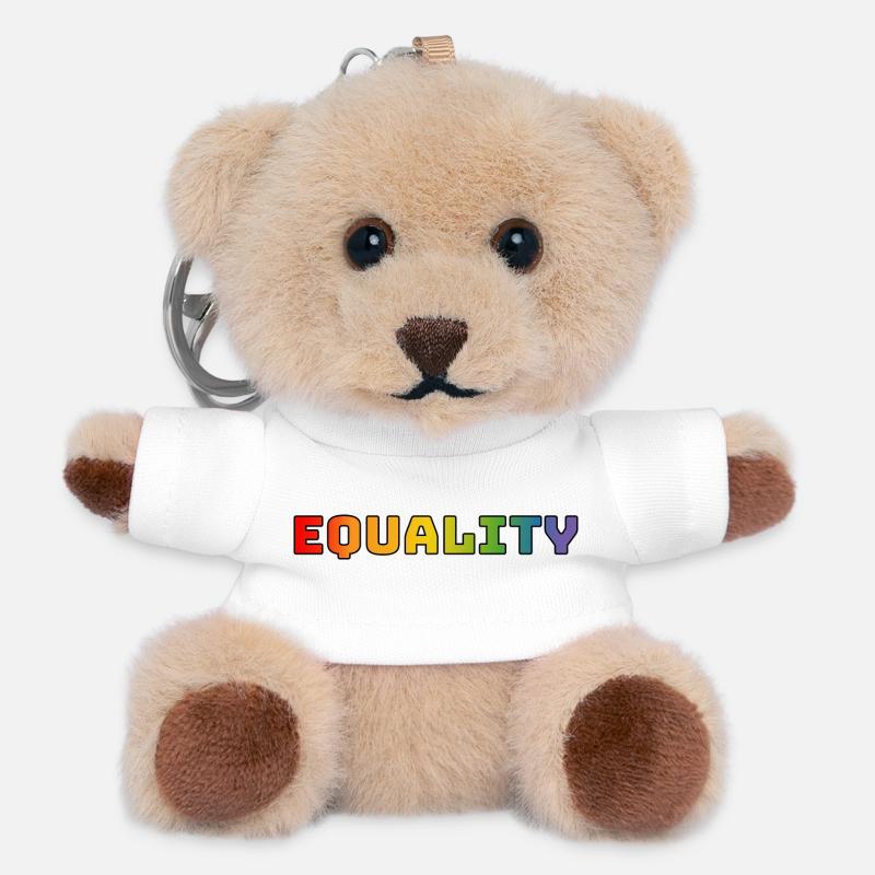 Rainbow equality 1 - Teddy Keyring - white