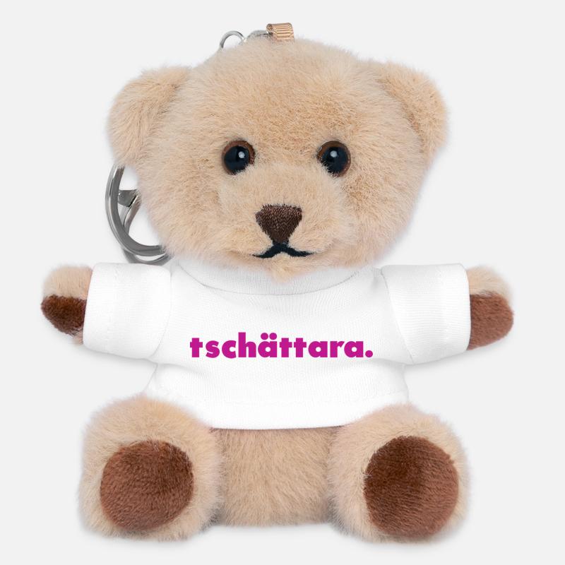 Tschättara. - Porte-clés ourson - blanc