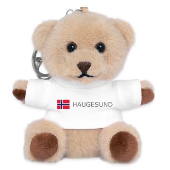 Norway Flag - Haugesund - Norge - Norwegen - Teddy Keyring - white - Front