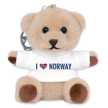 I love Norway - Norge - Norwegen - Herz - Liebe - Teddy Schlüsselanhänger - Weiß - Vorne