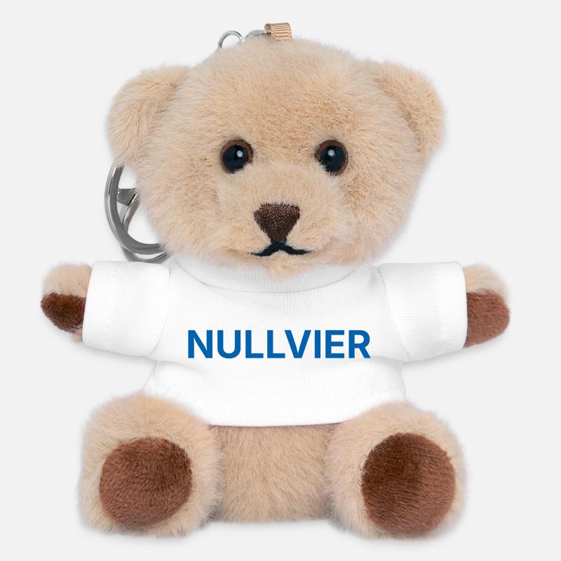 Nullvier blau - Teddy Schlüsselanhänger - Weiß