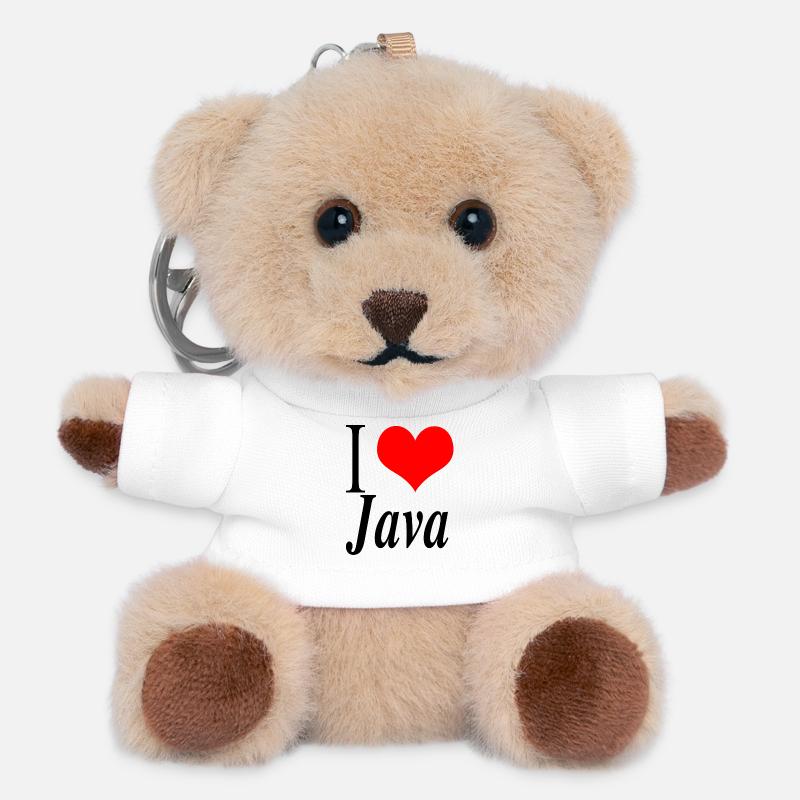 Ich liebe Java - Teddy Schlüsselanhänger - Weiß