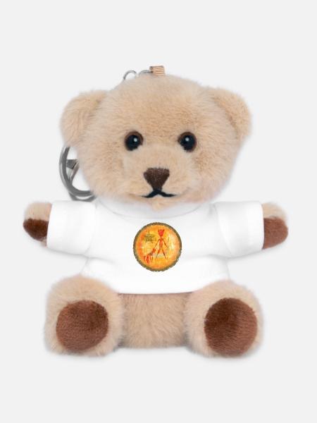 Aboriginal Kunstafari Australien - Teddy Schlüsselanhänger - Weiß