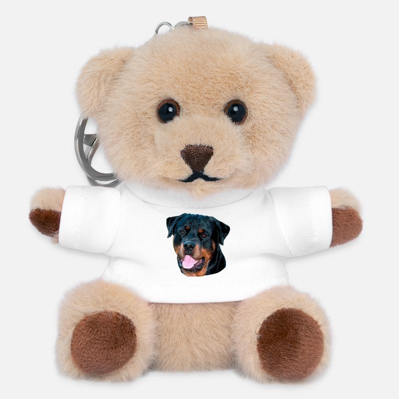 rotti - Teddy Keyring - white