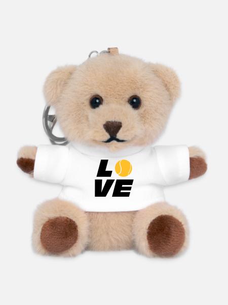 Tennis - Teddy Schlüsselanhänger - Weiß