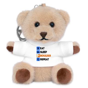 Boulder Bouldering Climbing Without a rope saying - Teddy Keyring - white - Front